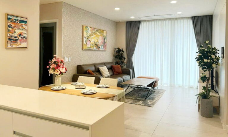 Căn hộ Thủ Thiêm Zeit cho thuê 3 phòng ngủ tầng cao full nội thất view sông